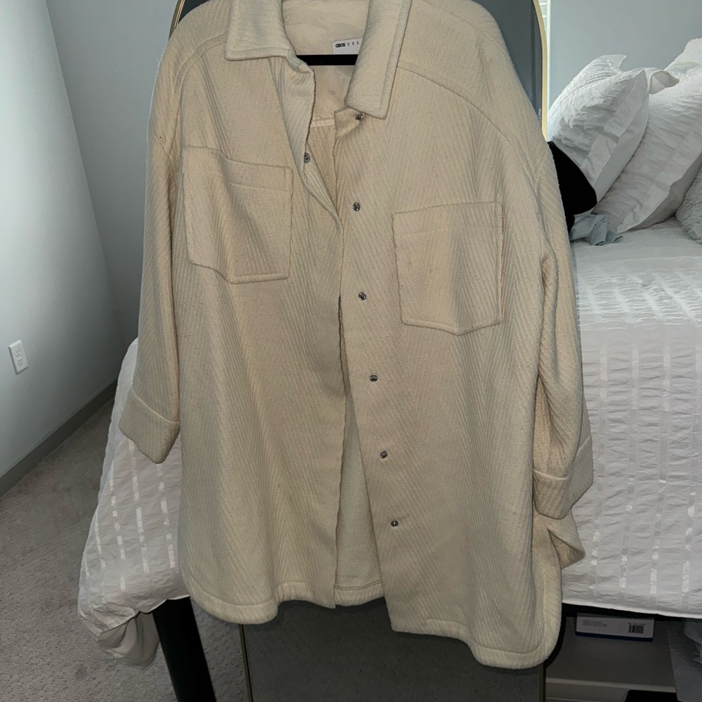 Cream Oversized Shacket